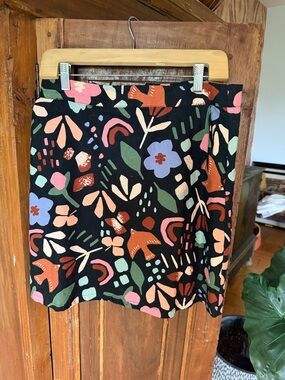 Princess Highway Black Mini Skirt with Multicolor Floral Print